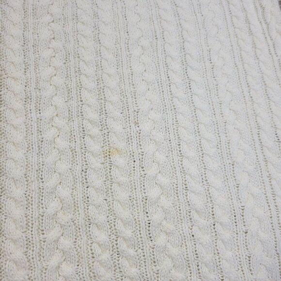 Vintage Izod Sweater Vest Mens XL Cream Cable Knit Linen Blend Michelob Flaws* - Picture 5 of 12